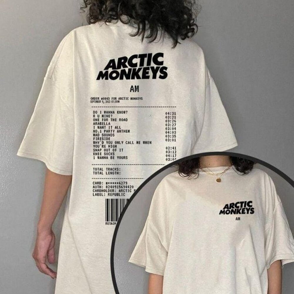 Arctic Monkeys Music Lover Front Back Indie Rock 2 Sided T-Shirt